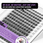 EASITENSION 156 PCS Self Adhesive Eyelashes Clusters Kit Lash Clusters DIY Eyelashes Pre Glued No Glue Needed No Remover No residue