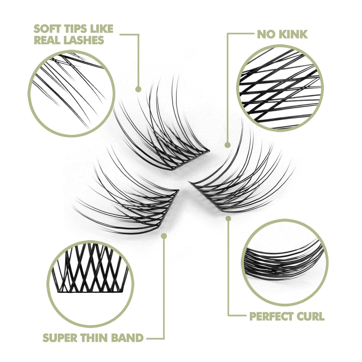 DIY Eyelash Extension, 12 Clusters Volume Lashes Set, Home Eyelash Extension, C curl Lashes Pack