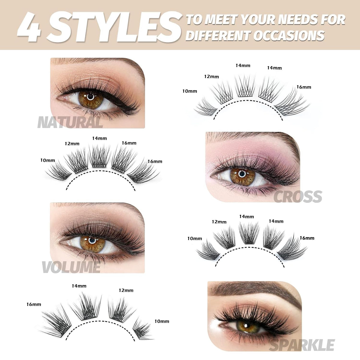 DIY Eyelash Extension Lash Clusters 120 Clusters False Eyelash  Effect Individual Natural Lashes Set at Home Eyelash Extension  Lashes Pack Volume Mixed