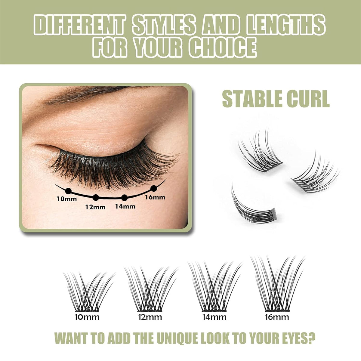 DIY Eyelash Extension, 12 Clusters Volume Lashes Set, Home Eyelash Extension, C curl Lashes Pack