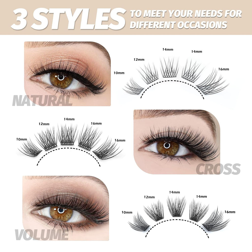 DIY Eyelash Extension Lash Clusters 120 Clusters False Eyelash  Effect Individual Natural Lashes Set at Home Eyelash Extension  Lashes Pack Volume Mixed
