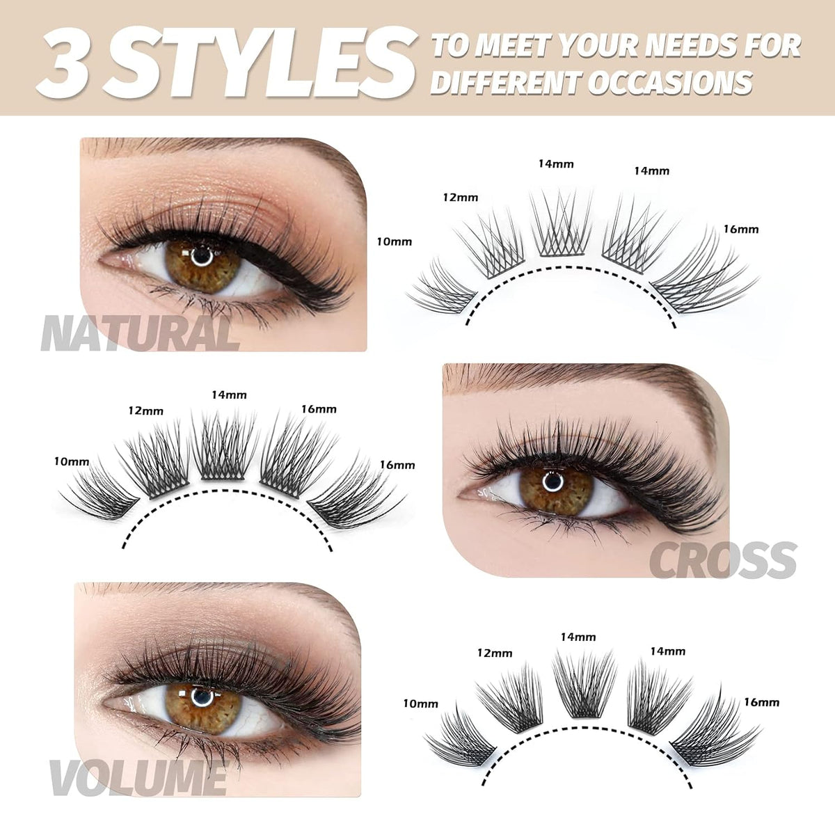 DIY Eyelash Extension Lash Clusters 120 Clusters False Eyelash  Effect Individual Natural Lashes Set at Home Eyelash Extension  Lashes Pack Volume Mixed