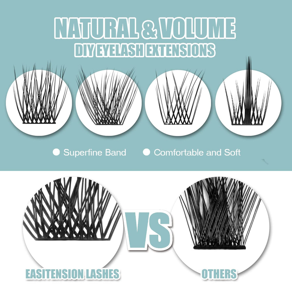 DIY Eyelash Extension, 48 Clusters Volume Lashes Set, Home Eyelash Extension, C curl Lashes Pack