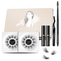 EASITENSION DIY Eyelash Extension, 3D Effect Glue Bonded Band Cluster Lashes Individual Lash Clusters Volume Lashes Set, At Home Eyelash Extension, C curl Lashes Pack 12mm,14mm (KIT)