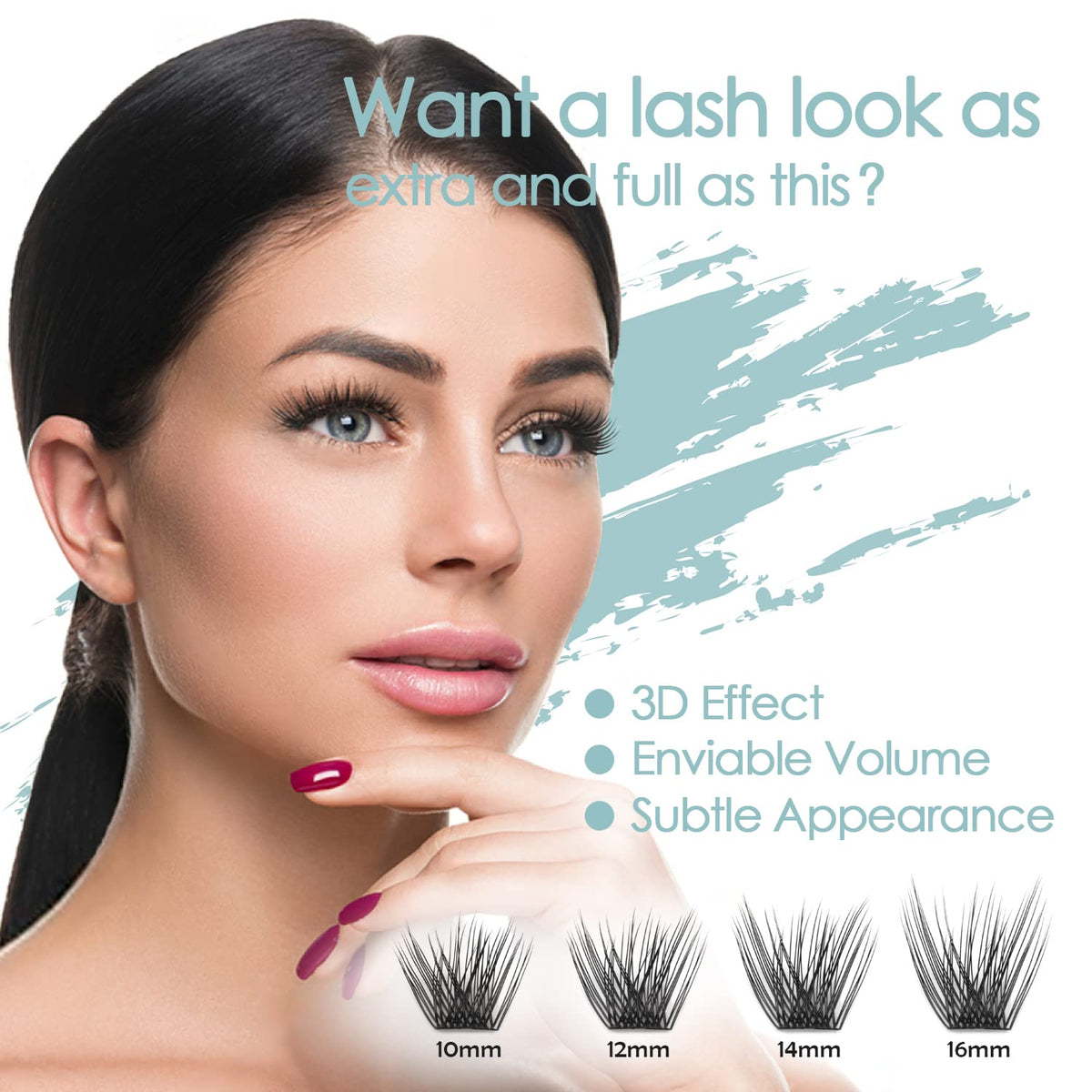 DIY Eyelash Extension, 48 Clusters Volume Lashes Set, Home Eyelash Extension, C curl Lashes Pack