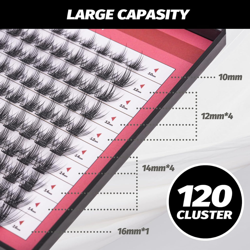 DIY Eyelash Extension Lash Clusters 120 Clusters False Eyelash  Effect Individual Natural Lashes Set at Home Eyelash Extension  Lashes Pack Volume Mixed