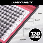 DIY Eyelash Extension Lash Clusters 120 Clusters False Eyelash  Effect Individual Natural Lashes Set at Home Eyelash Extension  Lashes Pack Volume Mixed