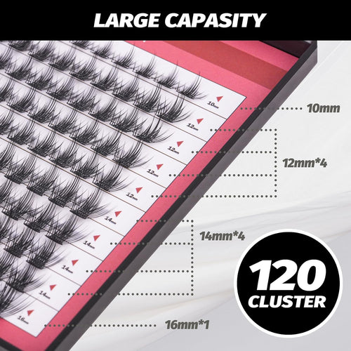 DIY Eyelash Extension Lash Clusters 120 Clusters False Eyelash  Effect Individual Natural Lashes Set at Home Eyelash Extension  Lashes Pack Volume Mixed