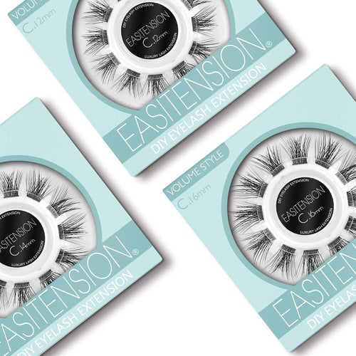 DIY Eyelash Extension, 12 Clusters Volume Lashes Set, Home Eyelash Extension, C curl Lashes Pack