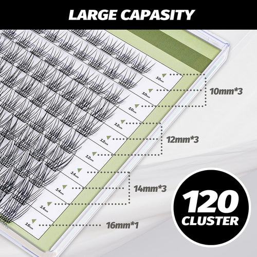 DIY Eyelash Extension Lash Clusters 120 Clusters False Eyelash  Effect Individual Natural Lashes Set at Home Eyelash Extension  Lashes Pack Volume Mixed