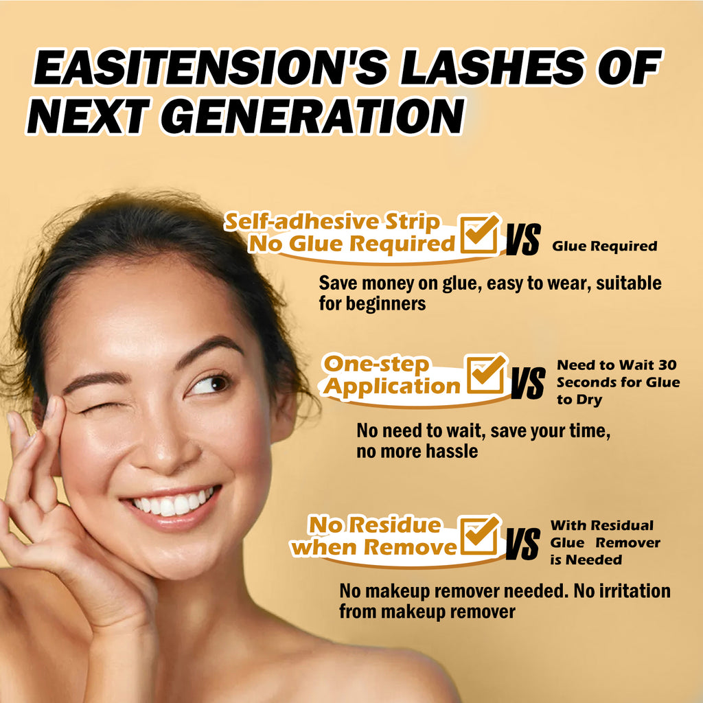 EASITENSION 156 PCS Self Adhesive Eyelashes Clusters Kit Lash Clusters DIY Eyelashes Pre Glued No Glue Needed No Remover No residue