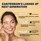 EASITENSION 156 PCS Self Adhesive Eyelashes Clusters Kit Lash Clusters DIY Eyelashes Pre Glued No Glue Needed No Remover No residue