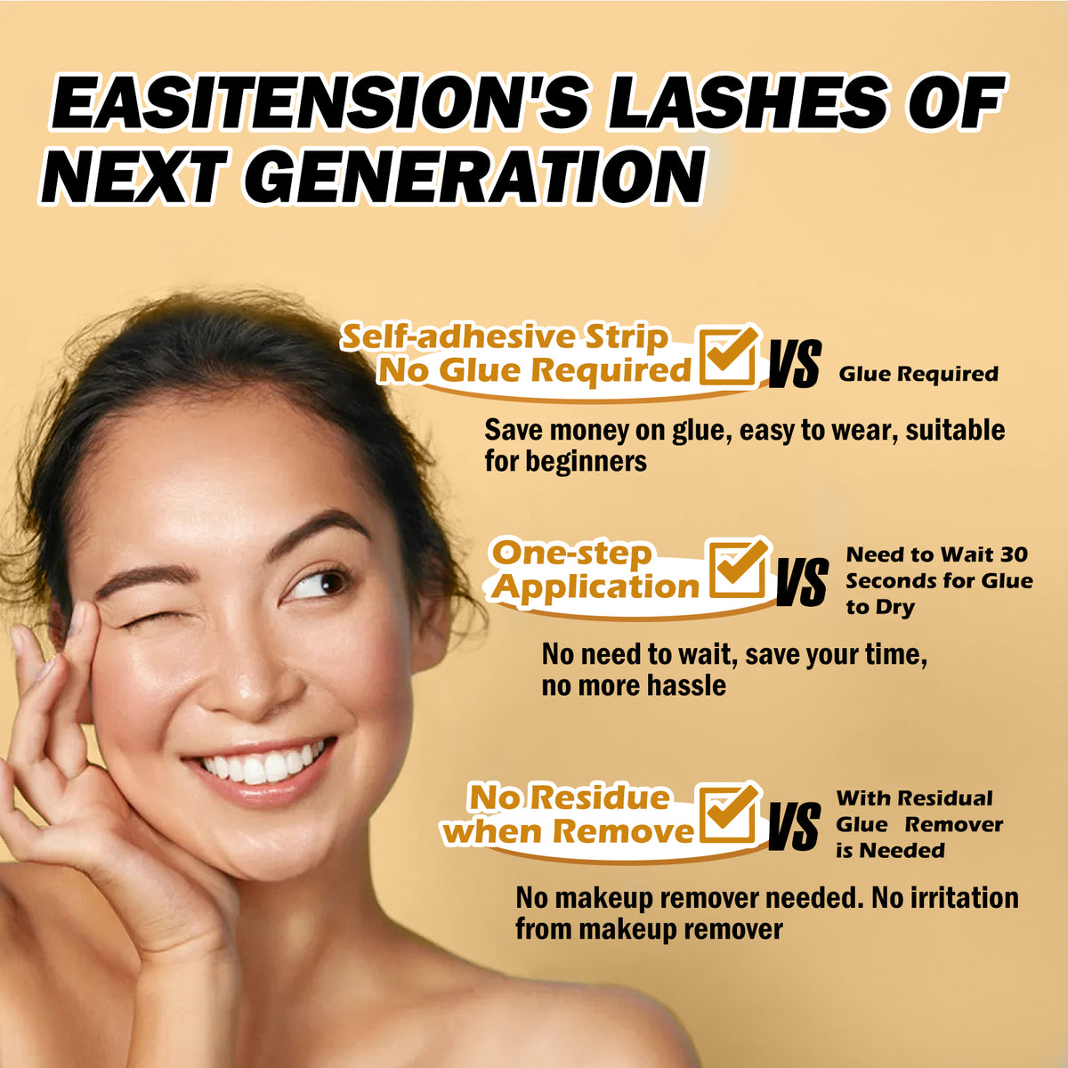 EASITENSION 156 PCS Self Adhesive Eyelashes Clusters Kit Lash Clusters DIY Eyelashes Pre Glued No Glue Needed No Remover No residue