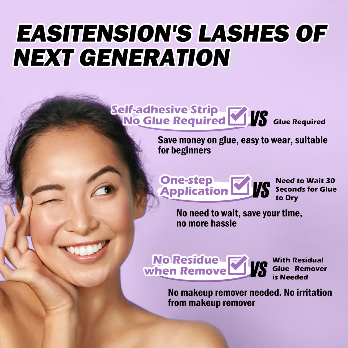 EASITENSION 156 PCS Self Adhesive Eyelashes Clusters Kit Lash Clusters DIY Eyelashes Pre Glued No Glue Needed No Remover No residue